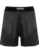 Shorts en soie de logo Tom Ford