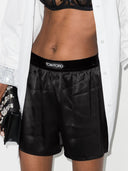 Shorts en soie de logo Tom Ford
