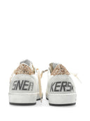 Sneaker in pelle a stella con palla d'oca d'oro