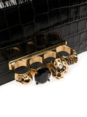Alexander Mc Queen Jewelled Satchel Mini Leather Crossbody Bag