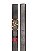 Valentino Garavani V Logo Signature Leather Belt