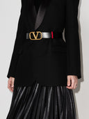 Valentino Garavani V Logo Signature Leather Belt