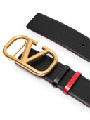 Valentino Garavani V Logo Signature Leather Belt