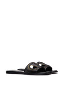 Valentino Garavani V Logo Cut Out Leather Sandals
