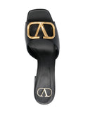 Valentino Garavani V Logo Signature Leather Mules