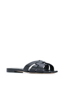 Saint Laurent eerbetoonleer plat sandalen