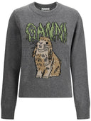 Ganni Bunny Wool Crewneck Sweater