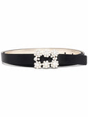 Roger Vivier Flower Strass Buckle Satin Belt