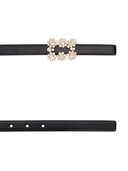 Roger Vivier Flower Strass Fibbia Cintura in pelle
