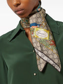 Gucci印刷丝绸foulard