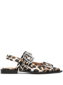 Ganni طباعة الفهد باليه Slingback
