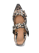 Ganni طباعة الفهد باليه Slingback