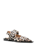 Ganni طباعة الفهد باليه Slingback