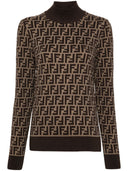 Fendi Ff Cotton High Neck Sweater
