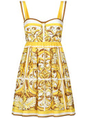 Dolce & Gabbana Maiolica Print Bustier Kleid
