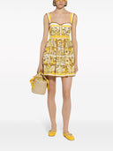 Dolce & Gabbana Maiolica Print Bustier Kleid