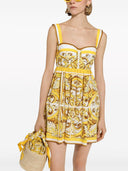 Dolce & Gabbana Maiolica Print Bustier Kleid