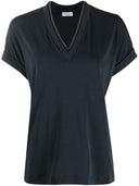 Brunello Cucinelli Baumwoll gegen Nacken -T -Shirt