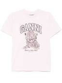 Ganni Leopard Print Cotton T -shirt