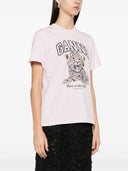 Ganni Leopard Print Cotton T -shirt
