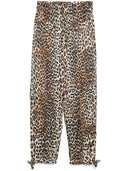 Ganni leopard print satin bukser