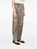Ganni leopard print satin bukser