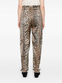 Ganni leopard print satin bukser