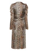 Ganni leopard print midi kjole