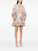 Mini abito di cotone stampato di Zimmermann Wylie