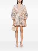 Mini abito di cotone stampato di Zimmermann Wylie