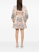 Mini abito di cotone stampato di Zimmermann Wylie