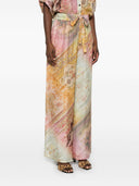 Zimmermann Tallow Printed Silk Trousers