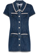 Självporträtt denim miniklänning