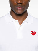 Comme Des Garcons Red Heart Cotton Polo Shirt
