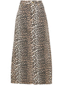 Ganni Leopard Print Long Nederdel