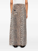 Ganni Leopard Print Long Nederdel