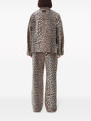 Ganni Leopard Print Denim Jacket