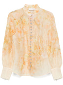 Zimmermann Crush 인쇄 리넨 셔츠