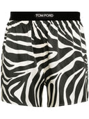 Shorts imprimés sur le zèbre en soie de soie Tom Ford Tom Ford