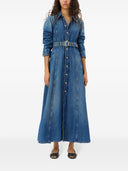 Ganni Organic Cotton Denim Maxi Dress