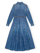 Ganni Organic Cotton Denim Maxi Dress