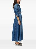 Ganni Organic Cotton Denim Maxi Dress
