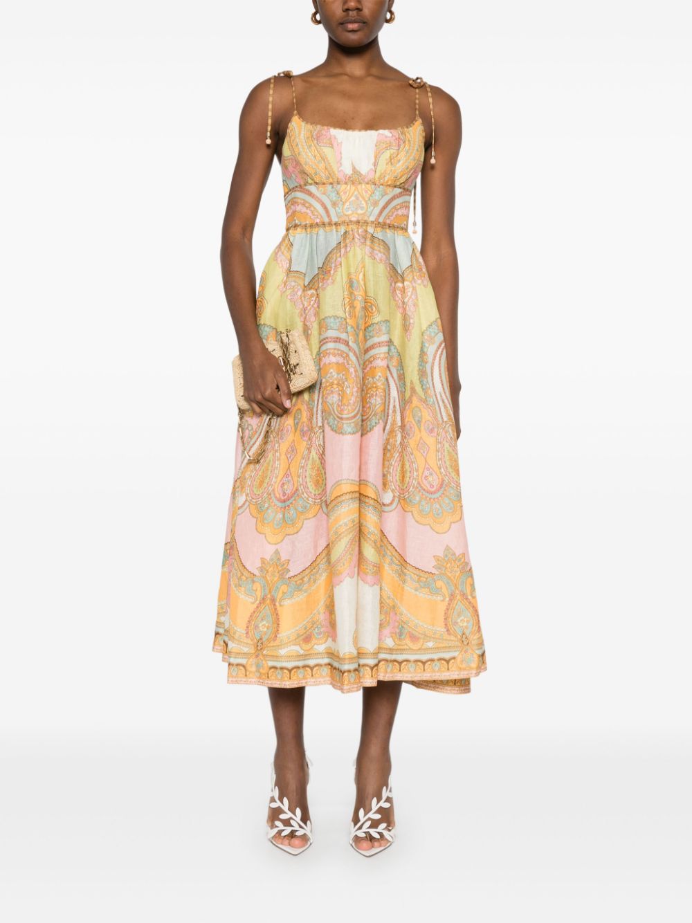 Zimmermann Maxine Printed Linen Midi Dress