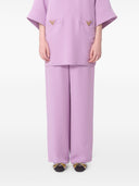 Pantaloni a gamba larga di seta Valentino