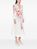 Abito lungo in lino stampato di Zimmermann Crush
