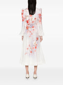 Abito lungo in lino stampato di Zimmermann Crush