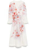 Abito lungo in lino stampato di Zimmermann Crush