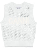 Ganni Openwork Cotton Vest