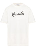 Maglietta di cotone logo moncler