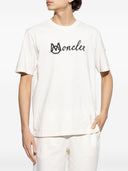 Maglietta di cotone logo moncler